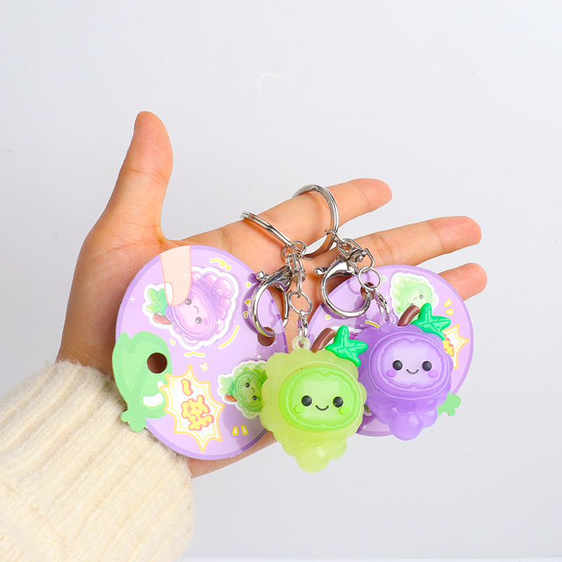 Cute Grape  Shaped Clicker Fidget  Key Chain-Cute Stress Relief Toy